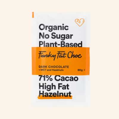 Funky Fat Choc Hazelnut one chocolate bar in wrapper