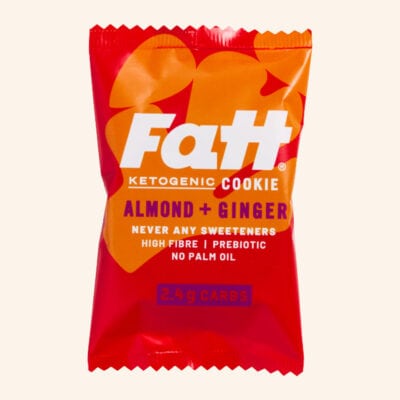 Fatt Almond Ginger Keto Cookie on a cream background