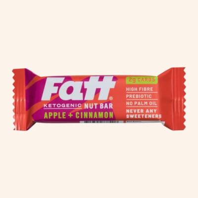 Fatt - Apple + Cinnamon bar on a cream background