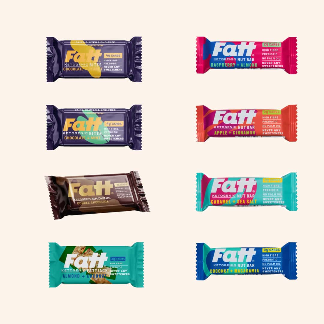 Fatt - Bar Bundle V1 Fatt bar bundle showing all products on a cream background