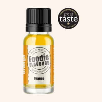 foodie flavours orange bottle and great taste award badge