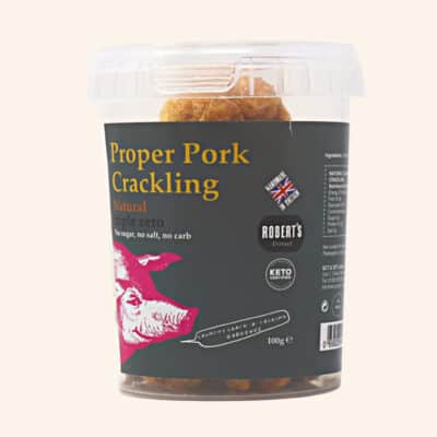 proper pork crackling natural flavour in 100g pot