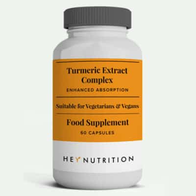 turmeric extract complex bottle on a green background