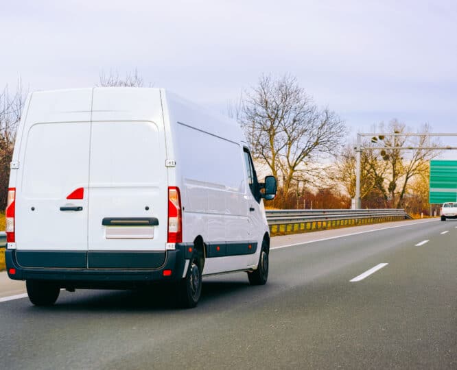 delivery van n the road